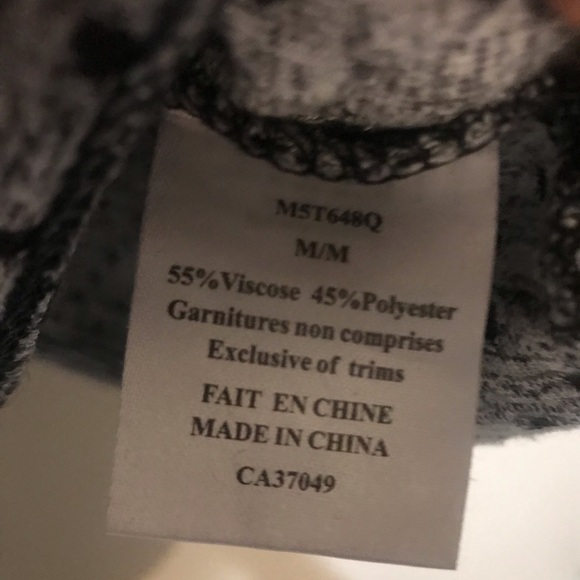 VINTAGE MARIE CLAIRE BLACK/GREY STRIPED / POLKA DOTS L/S TOP - Picture 6 of 7